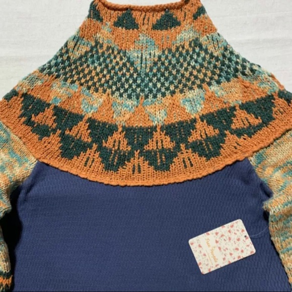 Free People Swit the Small Stuff Sweater Mock S - Picture 2 of 9